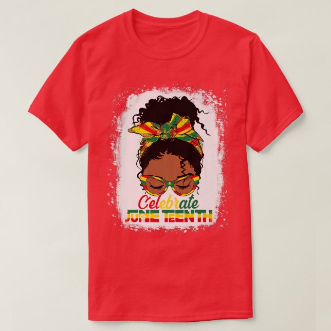 Black Women Black Queen Juneteenth Celebrate Indep T-Shirt (Design Front)