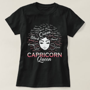 Black Women Capricorn Queen January Birthday T-... T-Shirt