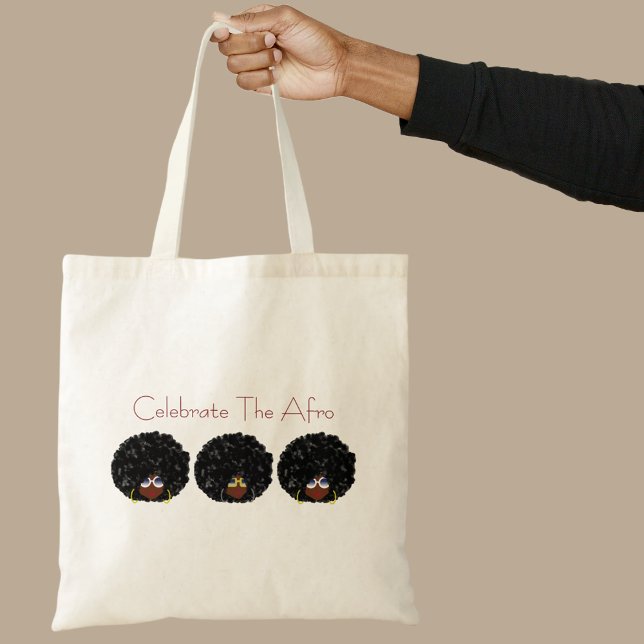 Black Women Celebrate The Afro Tote Bag (Three afros - celebrate the afro)