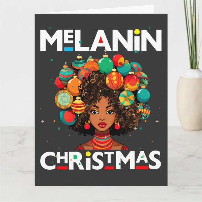 Black women Christmas melanin sista Xmas Sistas Card (Front)