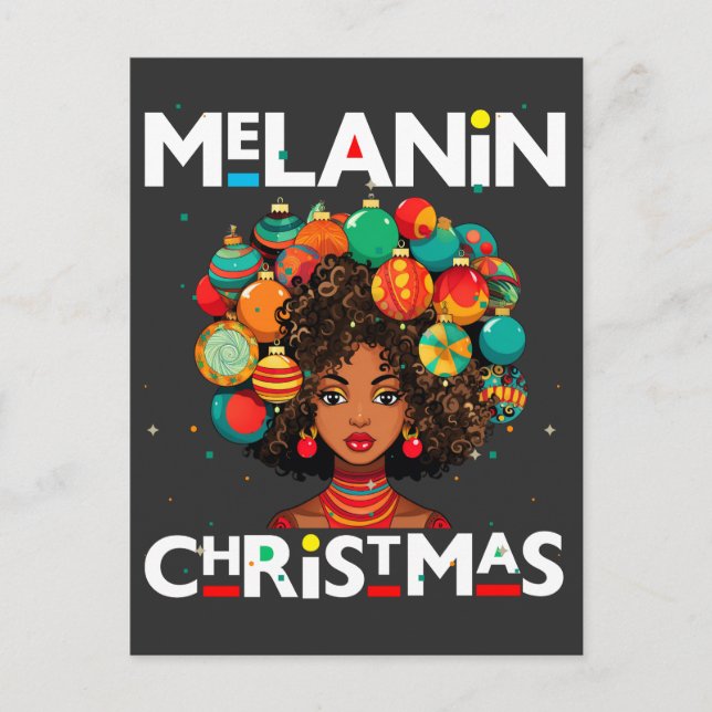 Black women Christmas melanin sista Xmas Sistas Holiday Postcard (Front)