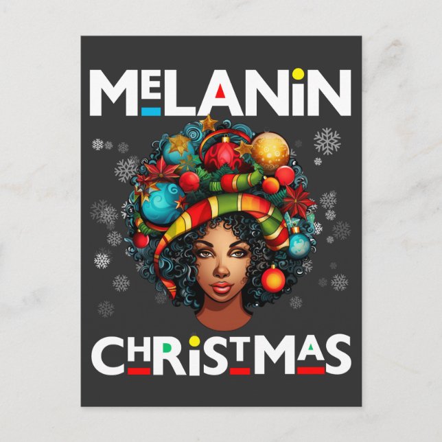 Black women Christmas melanin sista Xmas Sistas Postcard (Front)
