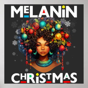 Black women Christmas melanin sista Xmas Sistas Poster
