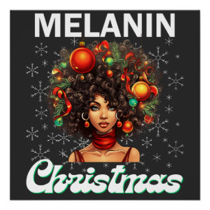 Black women Christmas melanin sista Xmas Sistas Poster