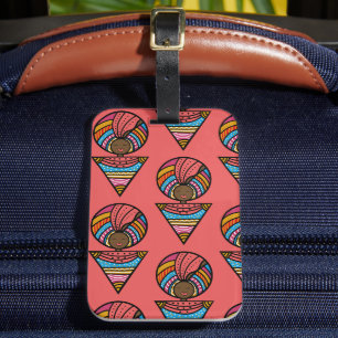 Black Women, Colourful Turban, Coral Orange Luggage Tag