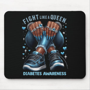 Black Women Fight Like A Queen Diabetes Awareness Mouse Mat