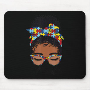 Black Women Girls Autistic Autism Awareness Mum Li Mouse Mat