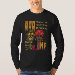 Black Women God Blesses Me Christian Heals Defend T-Shirt