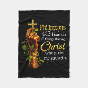 Black Women God Christian Faith African Melanin Qu Fleece Blanket