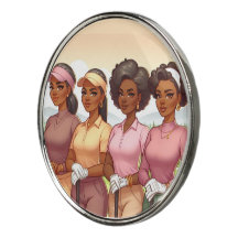 Black Women Golfing Ball Marker