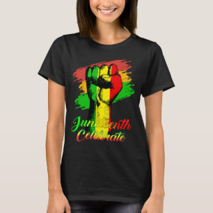 Black Women Hand Juneteenth Celebrate Indepedence  T-Shirt