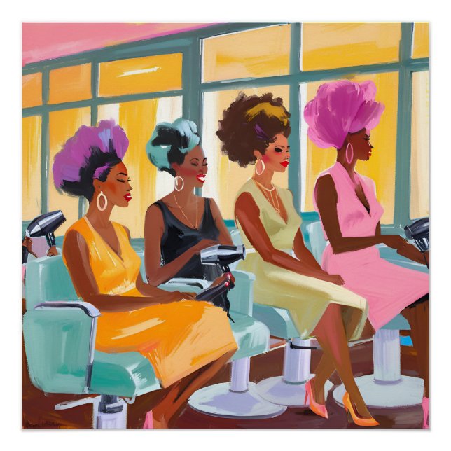 Black Women in the Hair Salon Poster (Front)