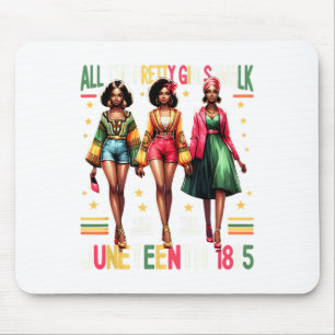 Black Women Juneteenth 1865 Celebrate Freedom Cele Mouse Mat