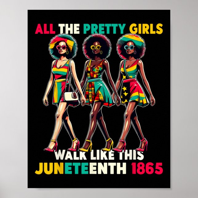 Black Women Juneteenth 1865 Celebrate Freedom Cele Poster (Front)