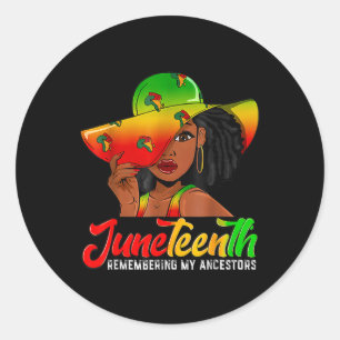 Black Women Juneteenth 1865 Remembering My Ancesto Classic Round Sticker