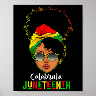 Black Women Juneteenth Celebrate Independence Day Poster