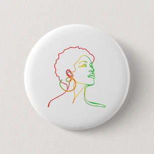 Black Women Juneteenth Face Abstract Art Melanin A 6 Cm Round Badge