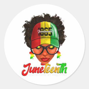 Black Women Juneteenth Remembering My Ancestors Classic Round Sticker
