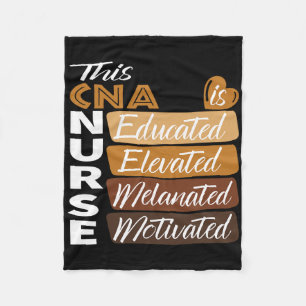 Black Women Melanated Cna Nurse Black History Mont Fleece Blanket