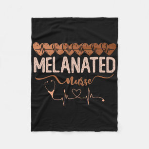 Black Women Melanated Nurse Black History Month Nu Fleece Blanket