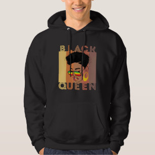 Black Women Melanin Poppin Queen Afro Black Girl M Hoodie