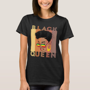 Black Women Melanin Poppin Queen Afro Black Girl M T-Shirt