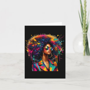 Black Women Melanin Queen Strong Afro African Drip Card