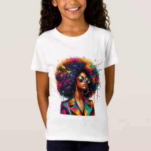 Black Women Melanin Queen Strong Afro African Drip T-Shirt