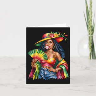 Black Women Melanin Queen Strong Afro African June Card