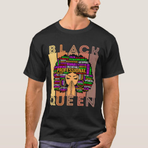 Black Women Melanin Teacher Queen Afro Black Girl  T-Shirt