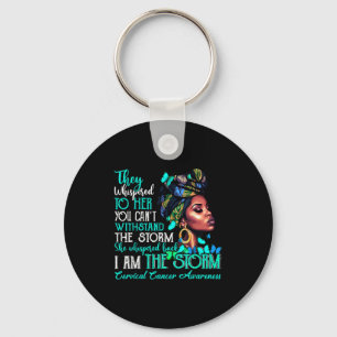 Black Women Motivation Suprt Cervical Cancer Aware Key Ring