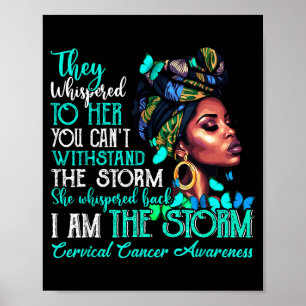 Black Women Motivation Suprt Cervical Cancer Aware Poster
