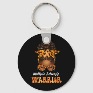 Black Women Multiple Sclerosis Awareness Messy Bun Key Ring