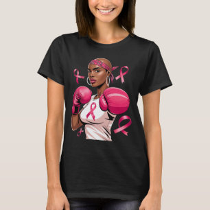 Black women Pink Breast Cancer Awareness Ribbon T-Shirt