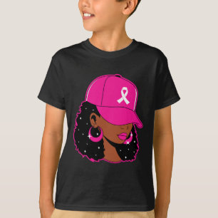 Black Women Pink Breast Cancer Awareness Warrior W T-Shirt