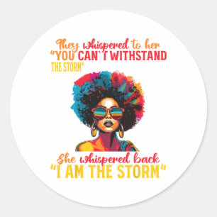 Black Women Proud African American Ladies Black Hi Classic Round Sticker
