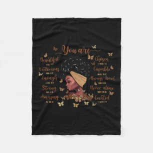 Black Women Proud Black History Month Melanin Blac Fleece Blanket
