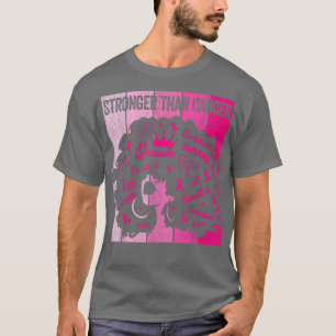 Black Women Queen Stronger Than Breast Cancer Pink T-Shirt