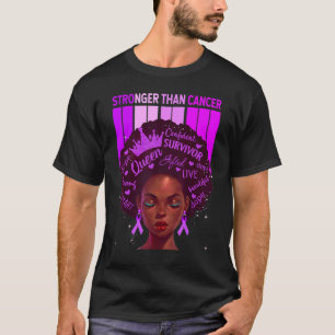 Black Women Queen Stronger Than Epilepsy Purple Ri T-Shirt