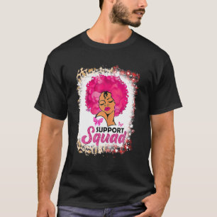 Black Women Queen Support Squad Breast Cancer Awar T-Shirt