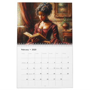 Black Women Reading Books Art Calendar