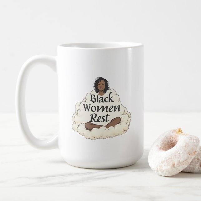 Black Women Rest Coffee Mug (With Donut)