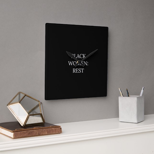 Black Women Rest Wall Clock (Office)