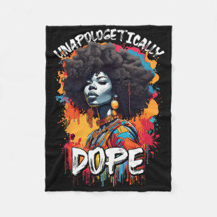 Black Women Unapologetically Drug Juneteenth Afric Fleece Blanket