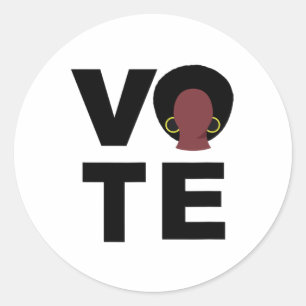 Black Women Vote Political Election Black Votes Pr Classic Round Sticker