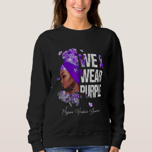 Black Women We Wear Purple Migraine Headache Aware Sweatshirt