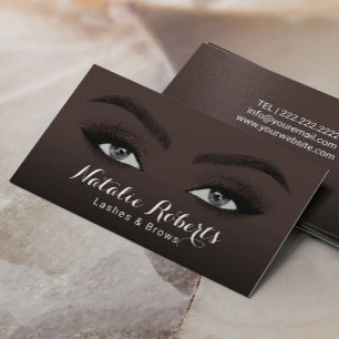 Black Womens Lashes & Brows Beauty Salon Spa  Business Card
