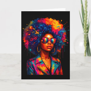 Black Womens Queen Afro African Melanin Dripping G Card