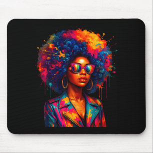 Black Womens Queen Afro African Melanin Dripping G Mouse Mat