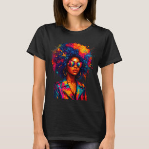 Black Womens Queen Afro African Melanin Dripping G T-Shirt